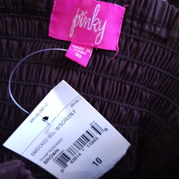 NEW Pinky Summer Dress Size 10 Brown Pink Sleeveless Sundress, Floral, Ribbon - Picture 4 of 4